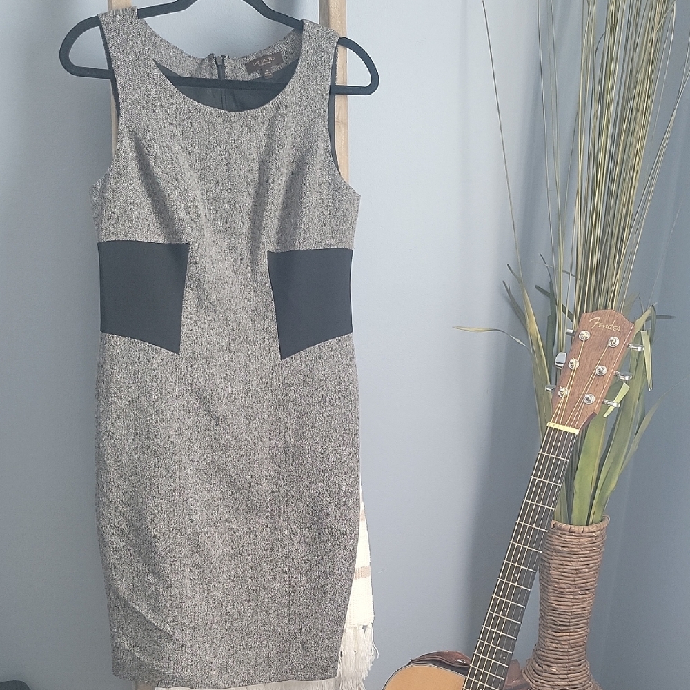 The Limited Gray and Black Midi Dress